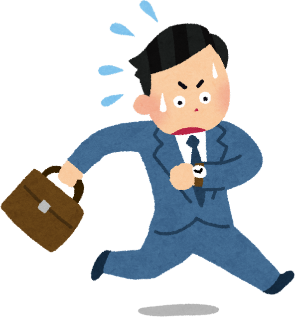 Illustration of a Businessman Running Late